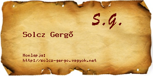 Solcz Gergő névjegykártya